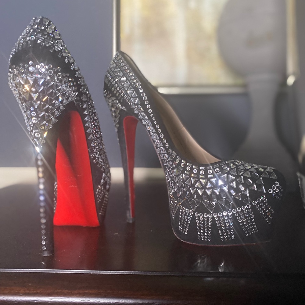 Crystal Christian Louboutin Daff platform heels